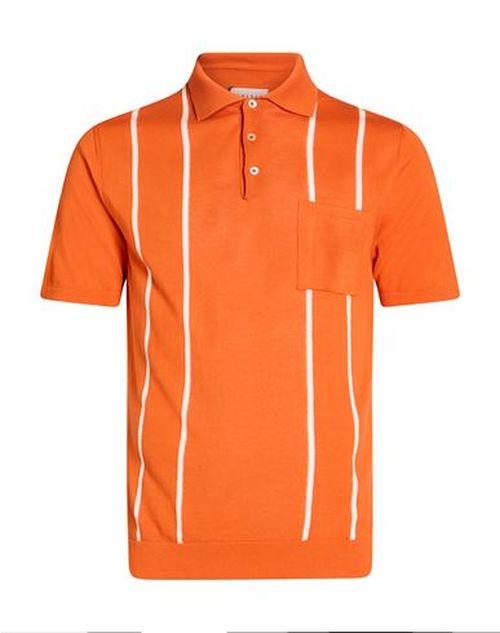 Man Polo shirt Orange Size 42 Cotton