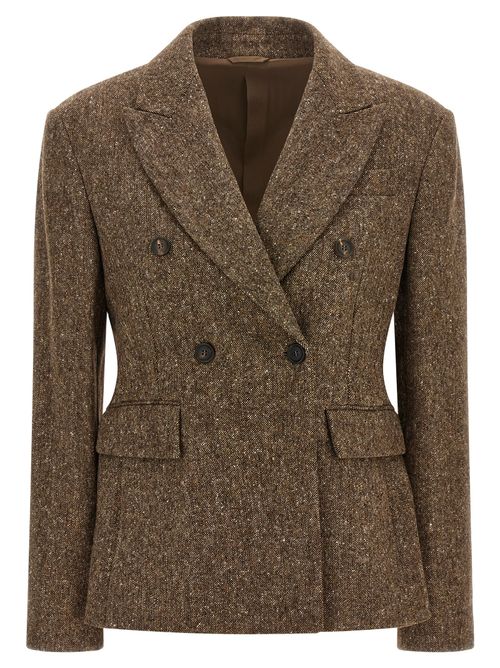 Brunello Cucinelli Brown Virgin Wool Women's Blazer