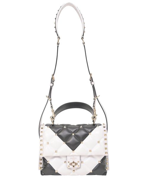 Black and White Leather Medium Candystud Top Handle Bag (Authentic  Pre-Loved)