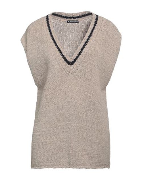 Purotatto Woman Sweater Light brown Size S Cotton, Polyamide