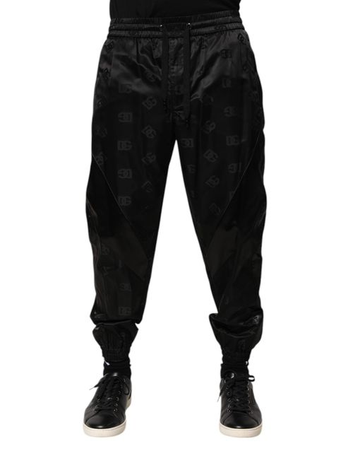 Logo-Printed Nylon Joggers — Black