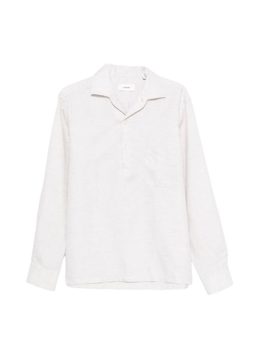 Men's Long-Sleeved Polo Shirt with Front Buttoning and Chest Pocket