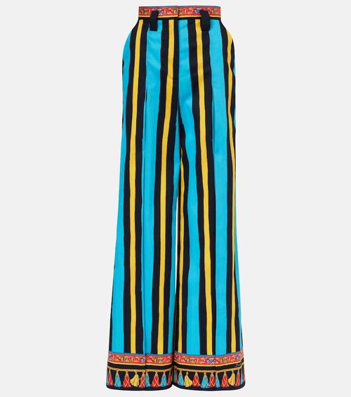 Striped wide-leg pants