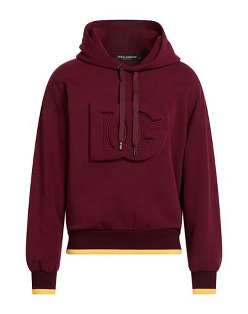 Man Sweatshirt Burgundy Size L Cotton, Polyester