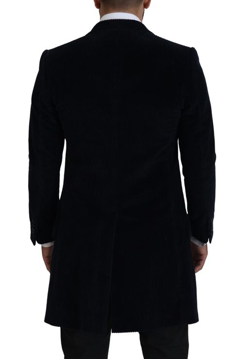 Cotton Cardigan Long Coat — Black