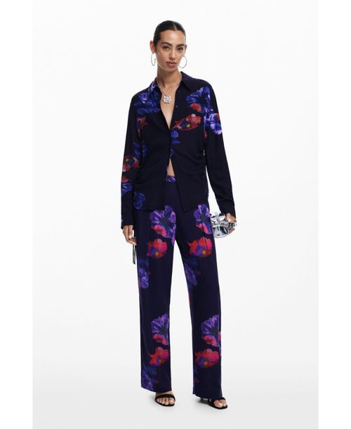 Women's Flowy floral pants - Black