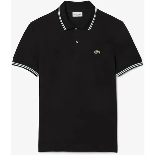 Men's Lacoste Mens Tipped Polo Shirt - Black - Size: 40/Regular