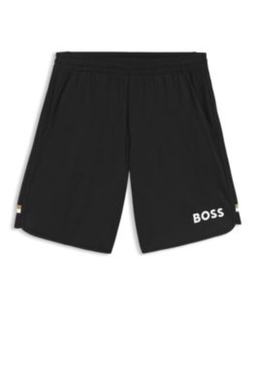 BOSS Stretch-jersey logo shorts with hidden drawstring - Black Men's Jogging Pant