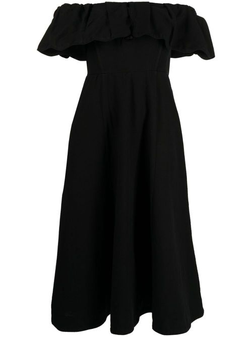 Leona cotton midi dress - Black