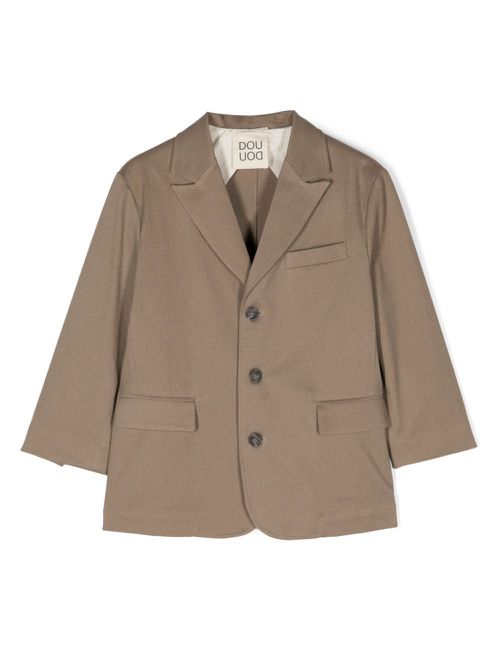 Notched-lapels single-breasted blazer - Neutrals