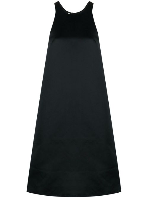 A-line round-neck midi dress - Black