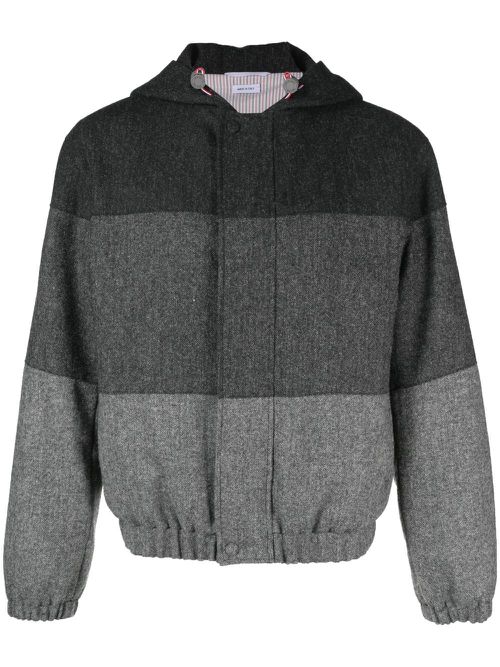 Padded colour-block panel jacket - Black