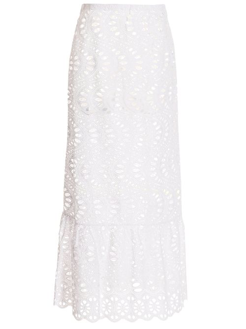 Macramé Cotton Skirt — White