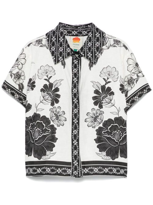 Flora-print shirt - White