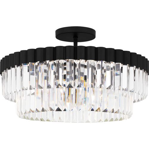 Matte Black Four Light Semi Flush Mount from the Quoizel Semi-Flush Mount Collection