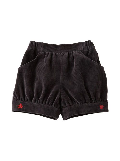Logo-embroidered corduroy shorts - Grey