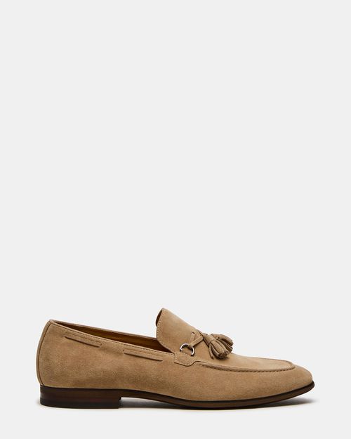 Steve Madden Men's Logan Slip-On Loafers - Taupe Suede - - Rubber