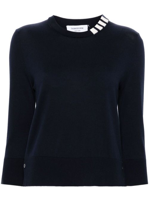 4-Bar cotton jumper - Blue