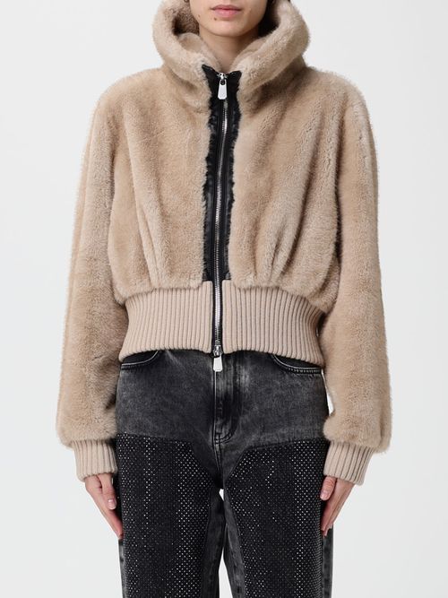 Fur Coat Woman color Beige