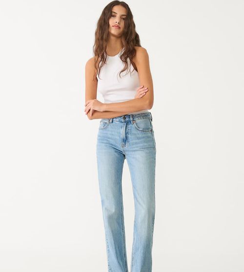 Petite d98 straight-leg vintage effect jeans in light blue