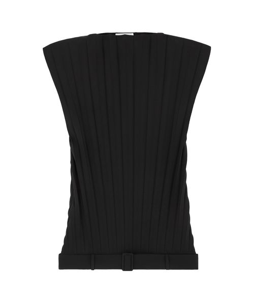 Pleated sleeveless mini dress