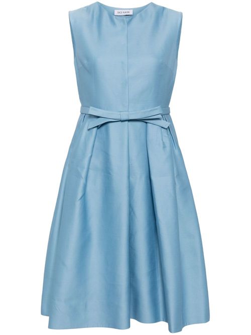 Sleeveless satin midi dress - Blue