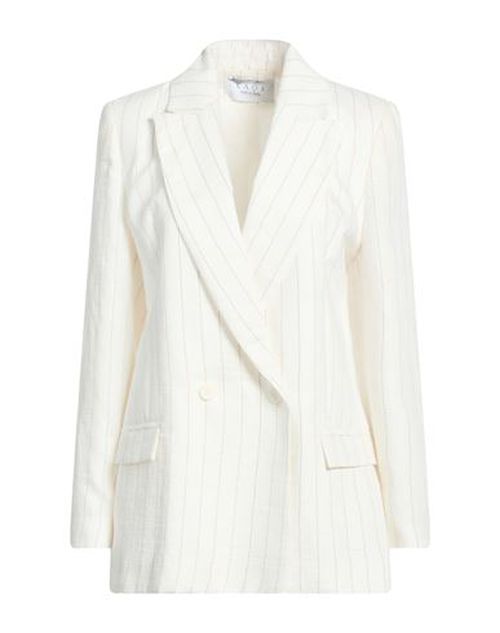 Woman Blazer White Size 4 Linen, Polyester, Lurex