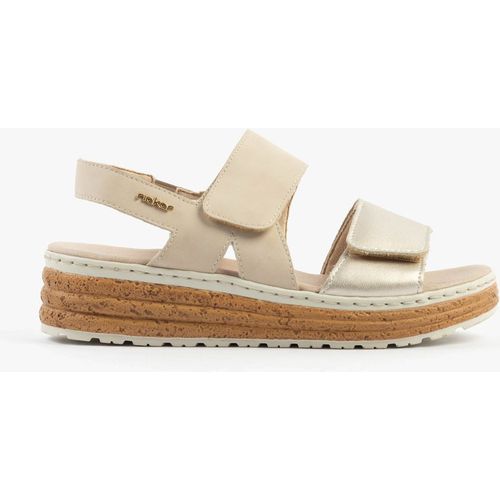 Rieker 62761-90 Womens Sandals Gold Leather - 4 Wide Fit UK Shoe