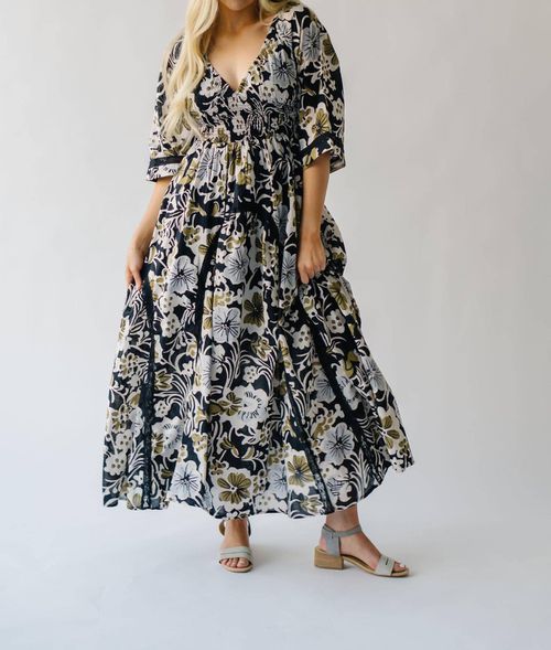 Printed Dixie Maxi Dress In Black Combo