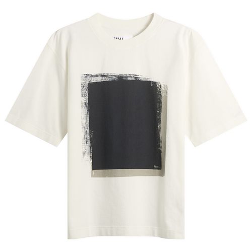 Men's Block Print T-Shirt in Off White