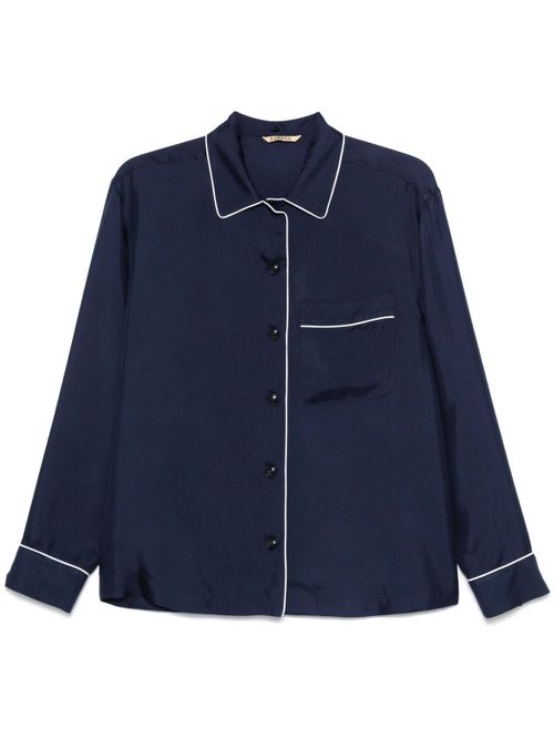 Piped-trim shirt - Blue