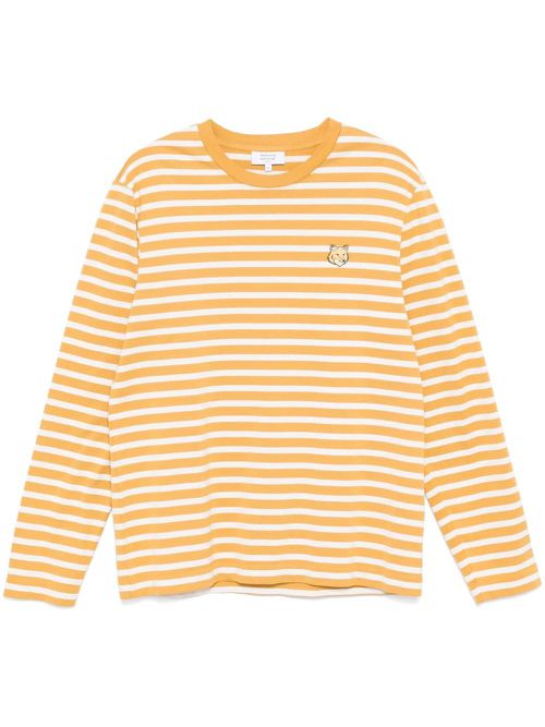 Bold Fox head patch regular marin T-shirt - Yellow