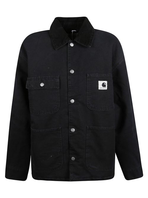 Black Shirt Collar Logo Jacket