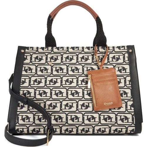Dune London Womens Accessories Dialect - Monogram Tote With Detachable Purse - Black Fabric - One Size