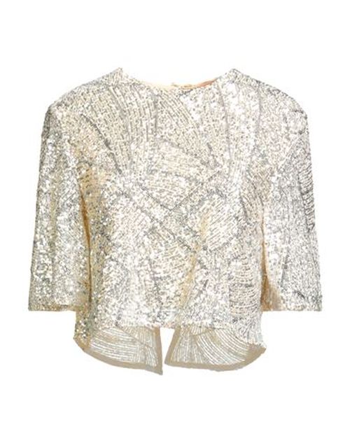 Woman Top Beige Size 10 Polyester, Elastane