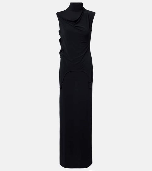 Draped jersey maxi dress