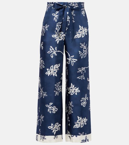 Cinzia high-rise silk wide-leg pants