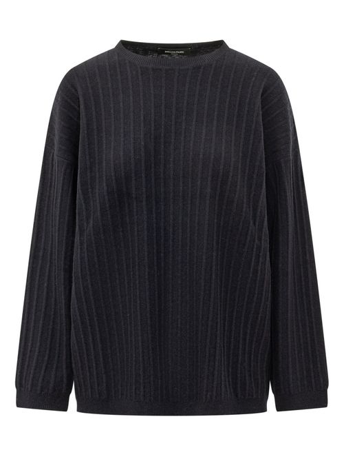 Black Knitted Crew Neck Sweater