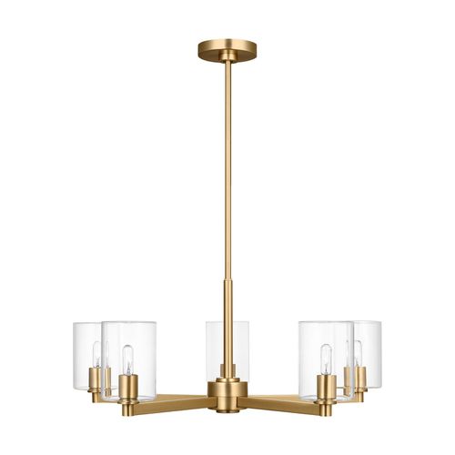 Satin Brass Chandelier from the Fullton Collection