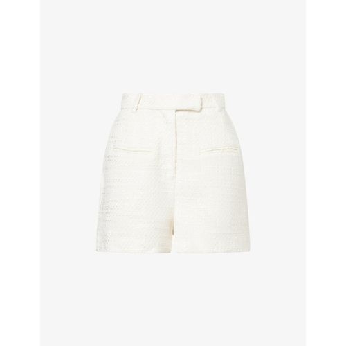 Womens High-Waist Tailored Bouclé Shorts