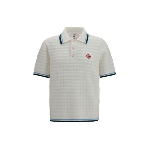 Quilted Cotton-Nylon Polo Shirt — White