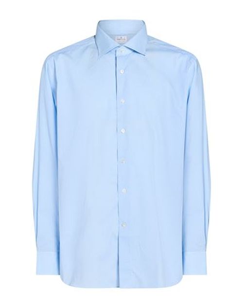 Man Shirt Azure Size 15 Cotton