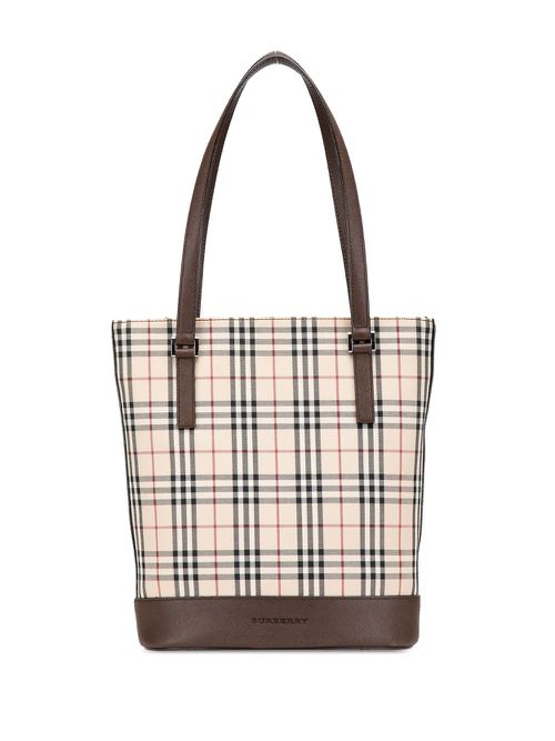 2000-2017 House Check Coated Canvas Bucket tote bag - Brown