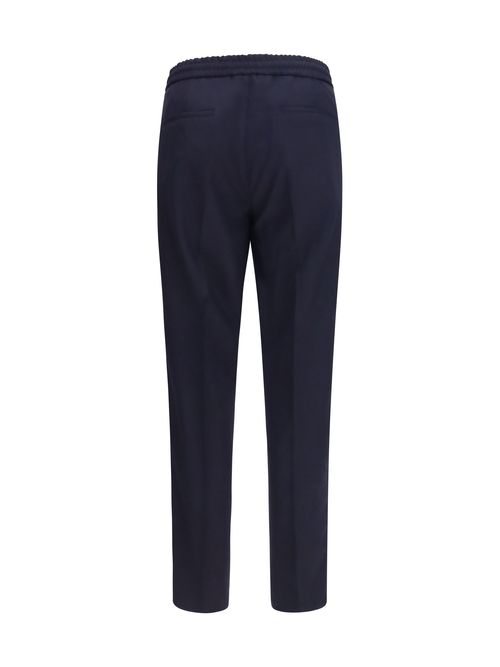 Virgin Wool Fleece Trousers — Navy