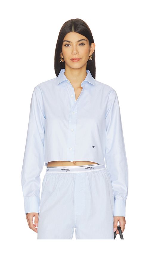 HOMMEgirls Original Cropped Shirt in Baby Blue. - L also in