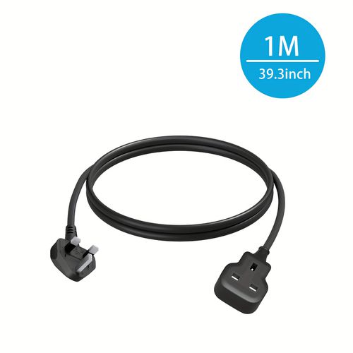 TEMU Lipwel 1/2 Pack Uk Extension Lead, Shutter, Flame Retardant, 1 Way Heavy Duty Grounded Outlets Power Socket, 3250 W/13 A, 3 Pin Single Plug