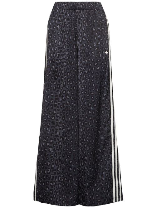 Leopard Print Satin Wide Pants