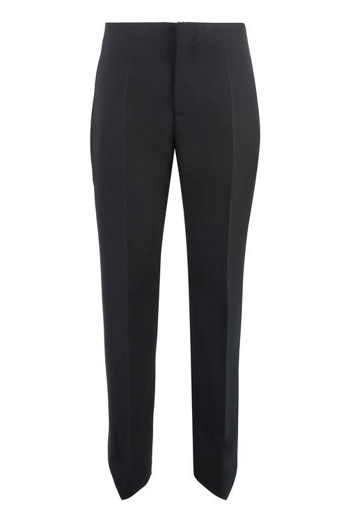 Curved Shape Wool Pants