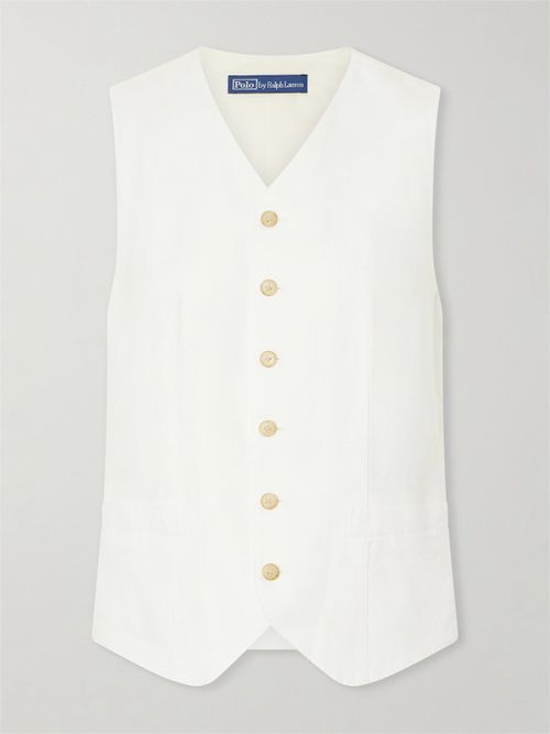 Linen Vest - White