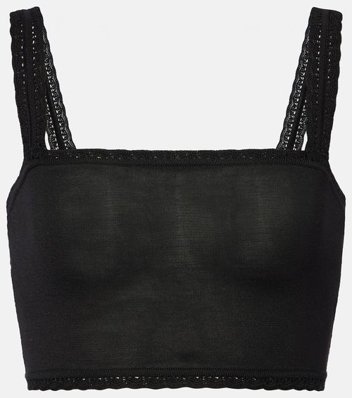 Knitted silk crop top